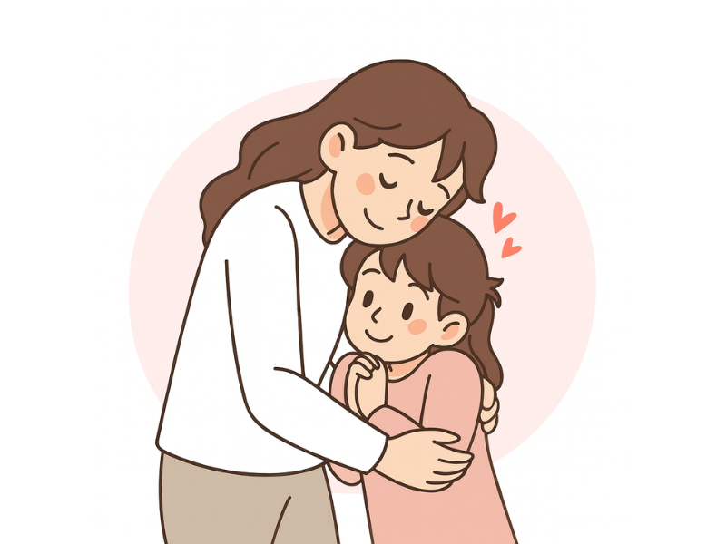 イライラしたときは、親子でハグしてリセットするイメージ画像