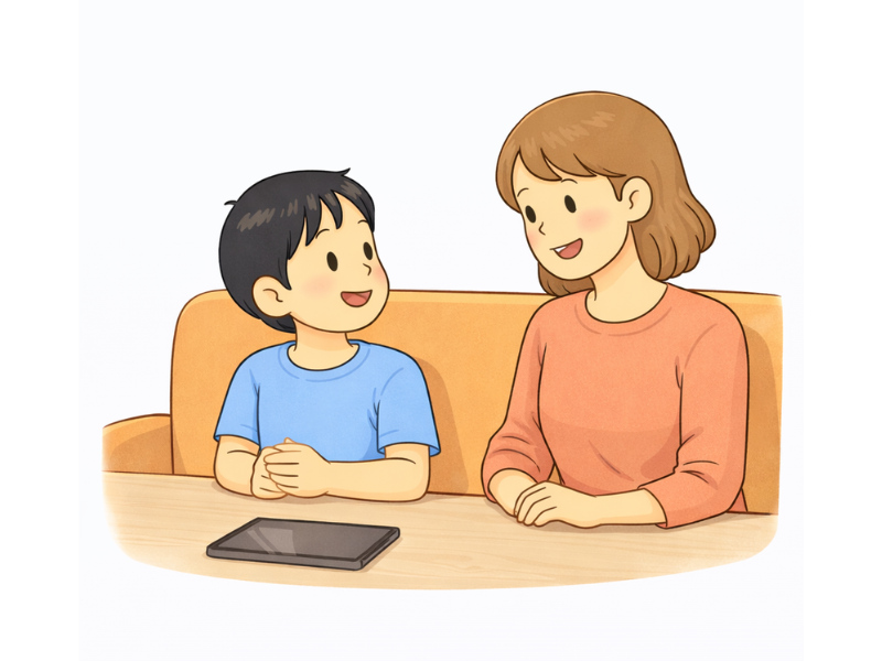 タブレットとの付き合い方が落ち着いた家庭の様子